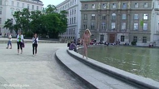 [Blonde, On Public, Sweet] Sweet Blonde Teen Mina Naked On Public Streets